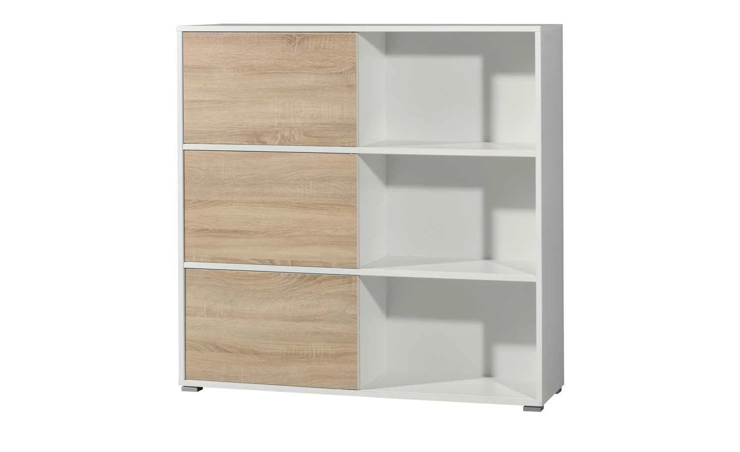 Schiebetürregal GW-Slide | Weiß / Eiche Sonoma (Nachbildung) 11 Schiebetürregal GW-Slide | Weiß / Eiche Sonoma (Nachbildung) – Bild 9