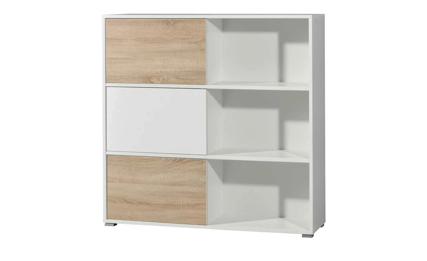 Schiebetürregal GW-Slide | Weiß / Eiche Sonoma (Nachbildung) 13 Schiebetürregal GW-Slide | Weiß / Eiche Sonoma (Nachbildung) – Bild 11