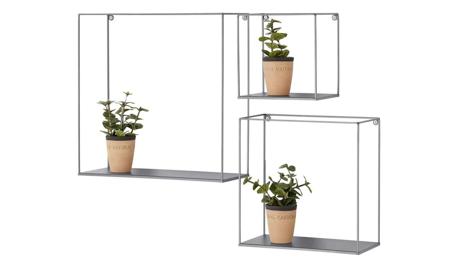 Wandregal, 3er-Set Toppo | Grau 10 Wandregal, 3er-Set Toppo | Grau – Bild 8