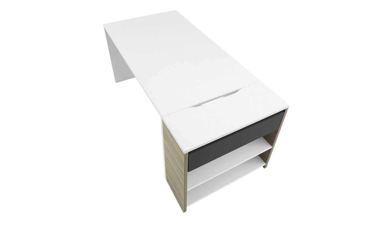 Schreibtisch-Anbauregal Holly | Treibholz (Nachbildung) / Weiß / Anthrazit 8 Schreibtisch-Anbauregal Holly | Treibholz (Nachbildung) / Weiß / Anthrazit – Bild 6