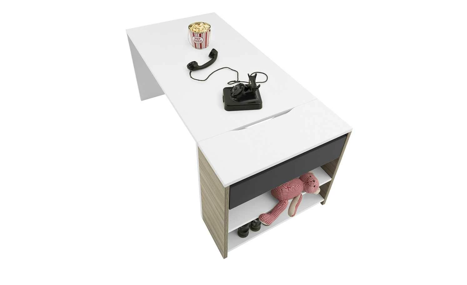 Schreibtisch-Anbauregal Holly | Treibholz (Nachbildung) / Weiß / Anthrazit 10 Schreibtisch-Anbauregal Holly | Treibholz (Nachbildung) / Weiß / Anthrazit – Bild 8