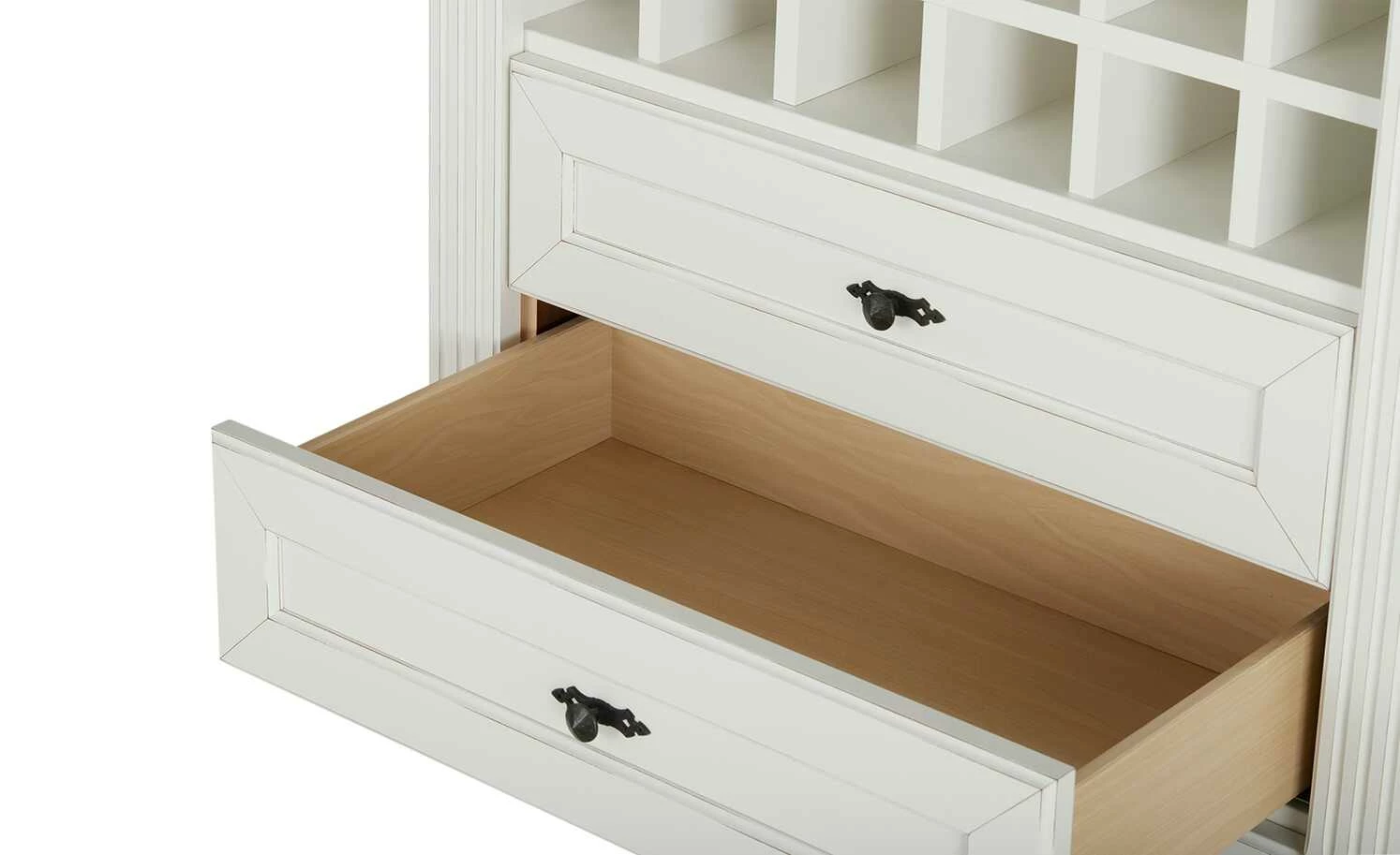 maison bleue Barschrank mit Weinregal Petit Chalet | Vintage Weiß 5 maison bleue Barschrank mit Weinregal Petit Chalet | Vintage Weiß – Bild 3