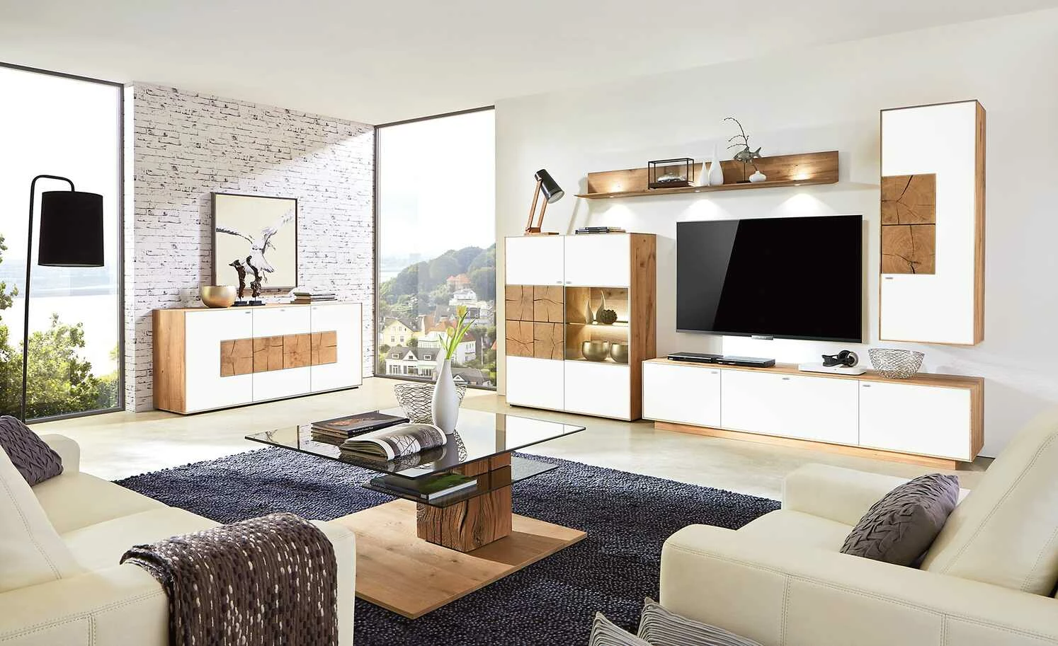 Wohnwert Hängeelement Novum | Kerneiche Umato / Weiß rechts 3 Wohnwert Hängeelement Novum | Kerneiche Umato / Weiß rechts