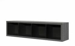 now! by hülsta Hängeelement now! touch | Samteiche Grau Supermatt Schwarz 4|Stück waagerecht