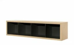 now! by hülsta Hängeelement now! touch | Samteiche Natur Supermatt Schwarz 4|Stück waagerecht