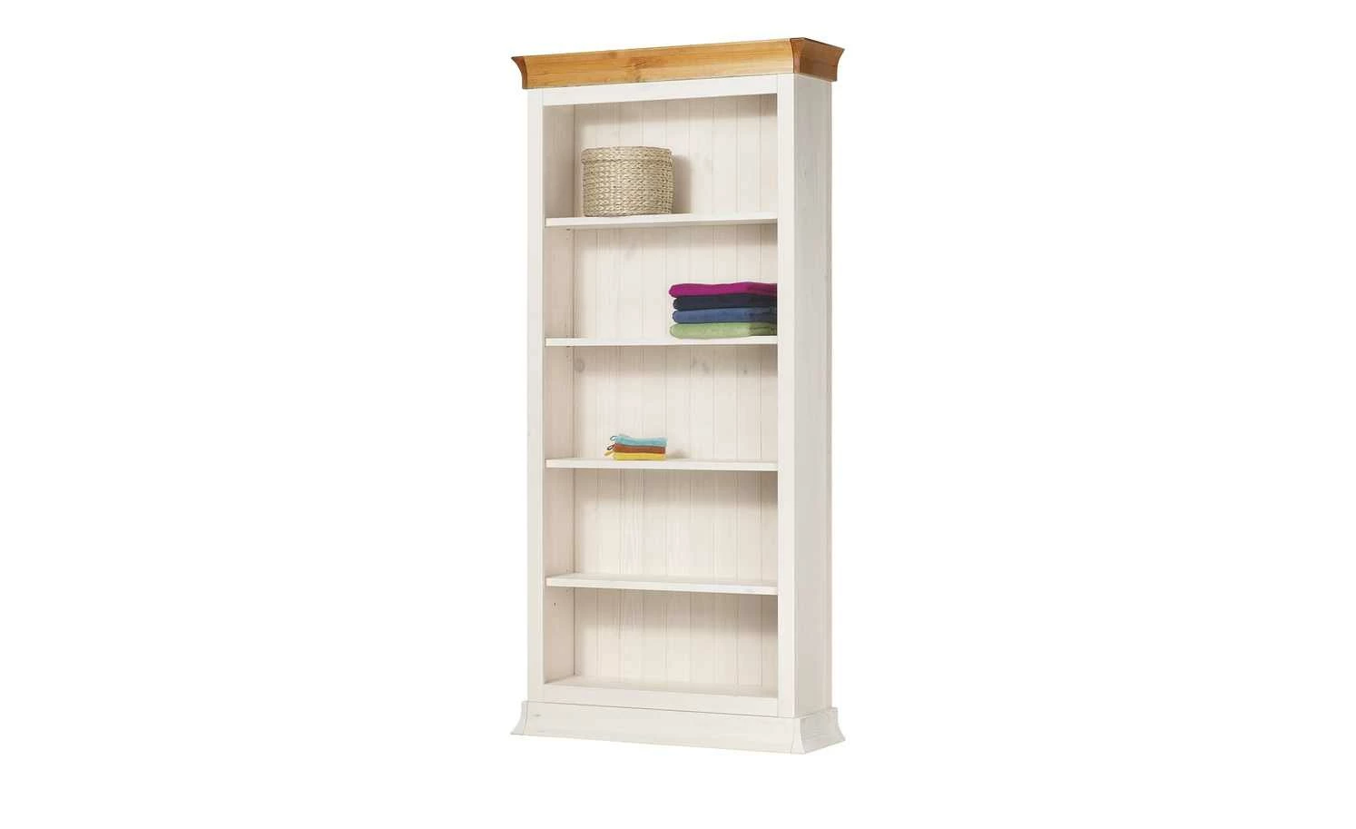 Bücherregal (Grundregal) Bornholm | Kiefer Weiß / Kiefer antikfarben 30,5|cm 7 Bücherregal (Grundregal) Bornholm | Kiefer Weiß / Kiefer antikfarben 30,5|cm – Bild 5