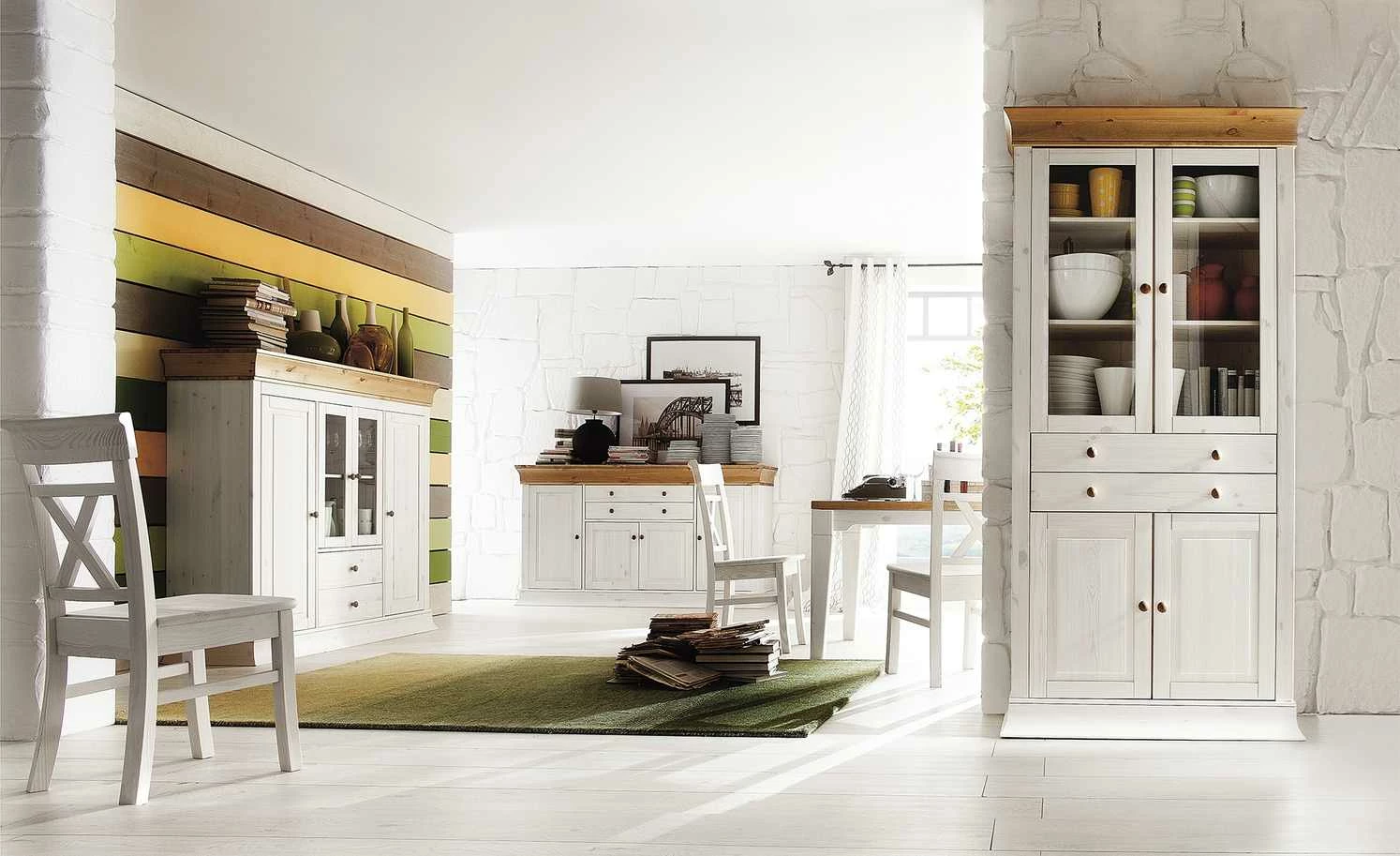 Anstellregal Bornholm | Kiefer Weiß / Kiefer antikfarben 30,5|cm 4 Anstellregal Bornholm | Kiefer Weiß / Kiefer antikfarben 30,5|cm – Bild 2