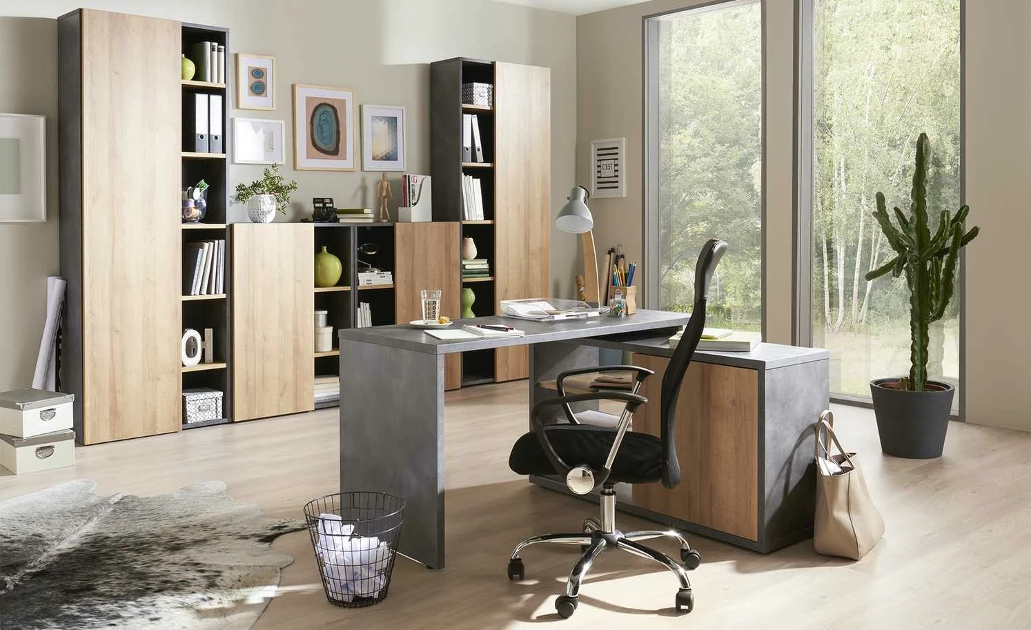 Aktenschrank Cuando | Steingrau / Riviera Eiche (Nachbildung) 218|cm 4 Aktenschrank Cuando | Steingrau / Riviera Eiche (Nachbildung) 218|cm – Bild 2