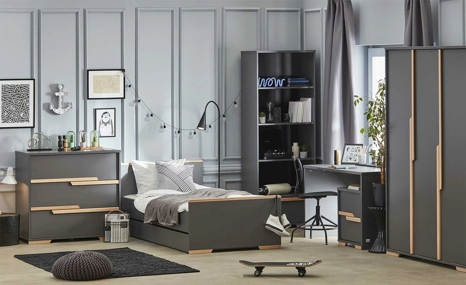 Standregal Soe | Grau / Buche 3 Standregal Soe | Grau / Buche