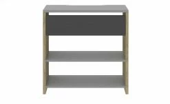 Schreibtisch-Anbauregal Holly | Mittelgrau / Hickory (Nachbildung) / Anthrazit -Deutschland Regale Verkaufs-Shop 12111968 2 202106092233