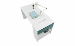 Schreibtisch-Anbauregal Holly | Weiß / Weiß / Petrol -Deutschland Regale Verkaufs-Shop 12115224 4 202106092233