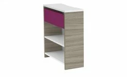 Schreibtisch-Anbauregal Holly | Weiß / Driftwood (Nachbildung) / Fuchsia