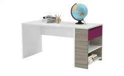 Schreibtisch-Anbauregal Holly | Weiß / Driftwood (Nachbildung) / Fuchsia -Deutschland Regale Verkaufs-Shop 12115226 4 202106092233