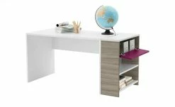 Schreibtisch-Anbauregal Holly | Weiß / Driftwood (Nachbildung) / Fuchsia -Deutschland Regale Verkaufs-Shop 12115226 6 202106092233