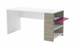 Schreibtisch-Anbauregal Holly | Weiß / Driftwood (Nachbildung) / Fuchsia -Deutschland Regale Verkaufs-Shop 12115226 7 202106092233