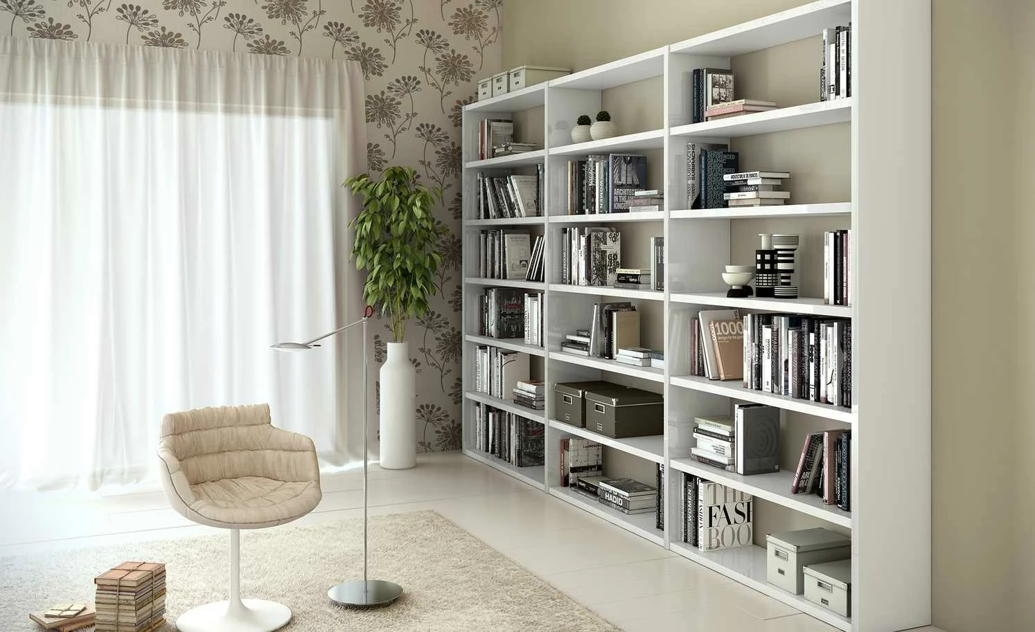 Regal Booker | Reinweiß 3 Regal Booker | Reinweiß