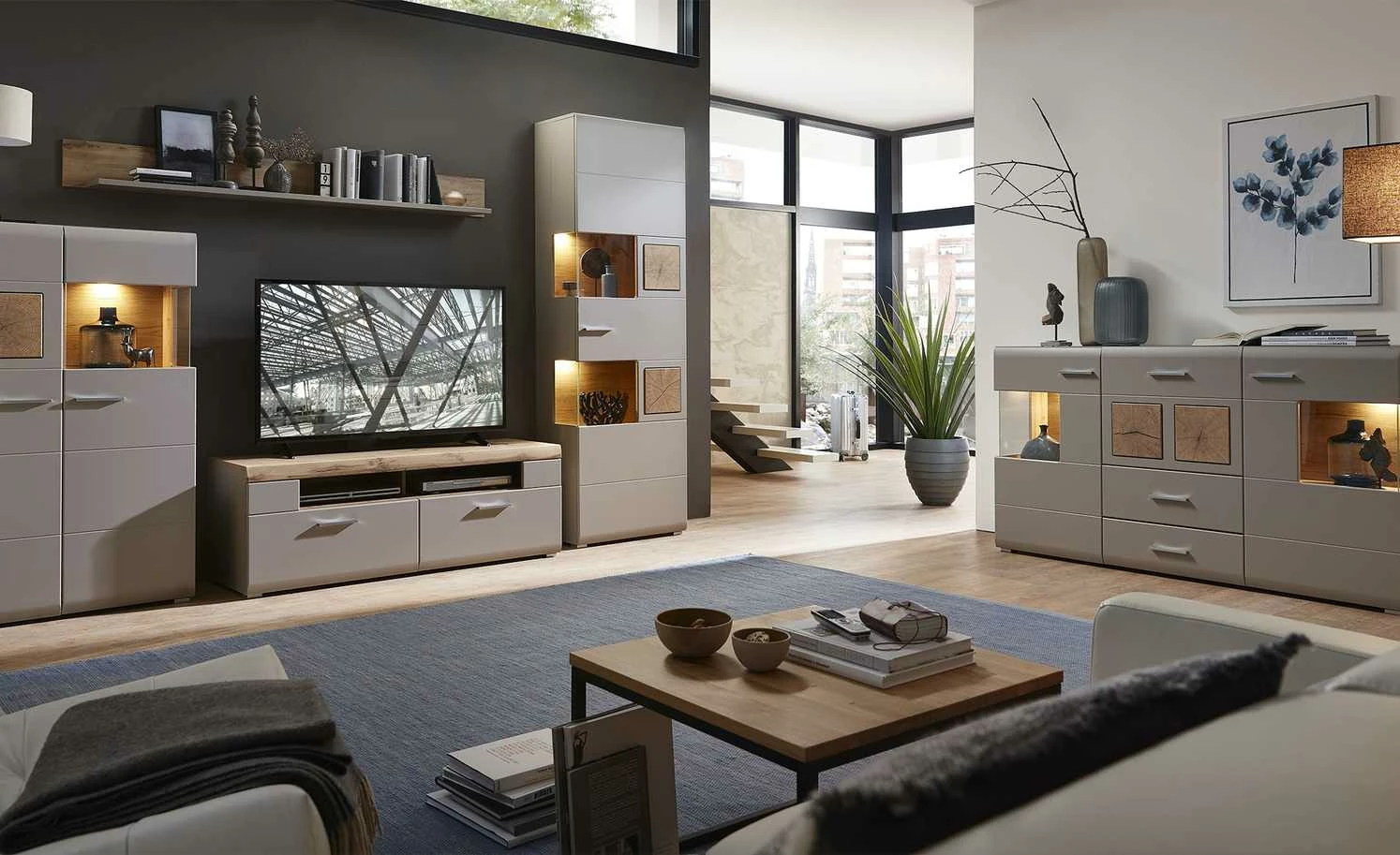 Wandboard Cortina | Basaltgrau / Eiche Altholz (Nachbildung) 4 Wandboard Cortina | Basaltgrau / Eiche Altholz (Nachbildung) – Bild 2