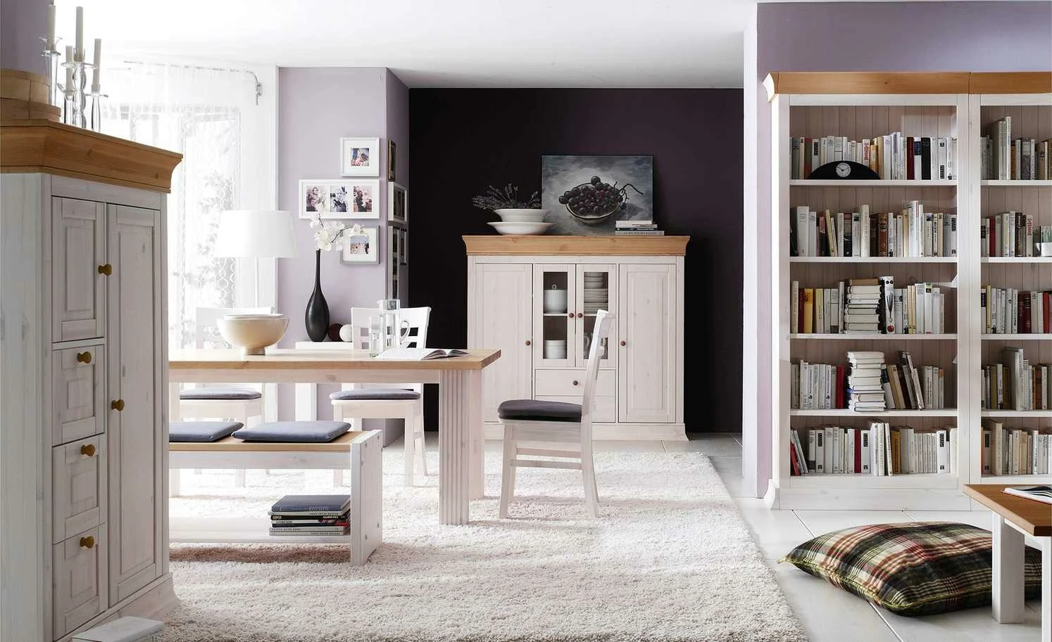 Bücherregal (Grundregal) Bornholm | Kiefer Weiß / Kiefer antikfarben 40,5|cm 3 Bücherregal (Grundregal) Bornholm | Kiefer Weiß / Kiefer antikfarben 40,5|cm