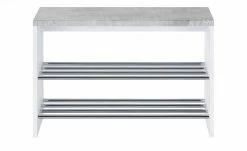 Bank mit Schuhablage Hagenow | Weiß / Beton (Nachbildung) 2|Stück 8