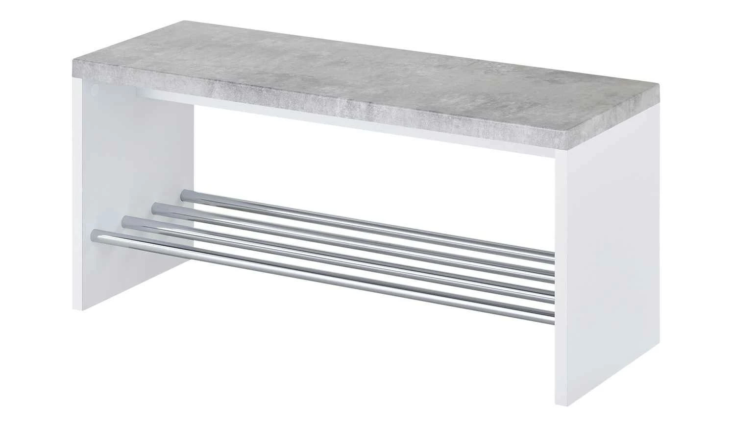 Bank mit Schuhablage Hagenow | Weiß / Beton (Nachbildung) 1|Stück 4 4 Bank mit Schuhablage Hagenow | Weiß / Beton (Nachbildung) 1|Stück 4 – Bild 2