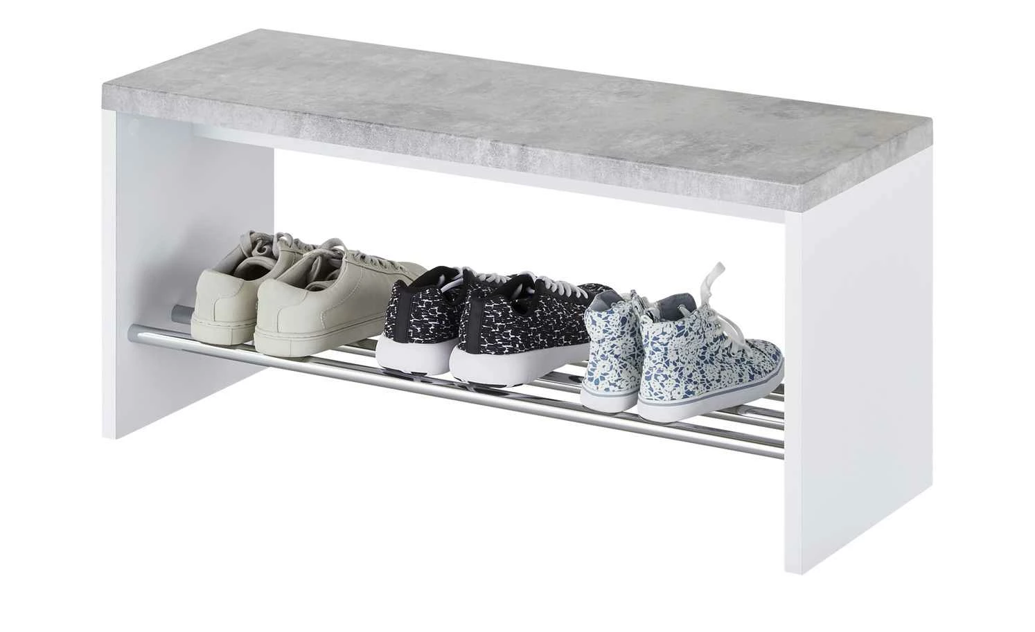 Bank mit Schuhablage Hagenow | Weiß / Beton (Nachbildung) 1|Stück 4 5 Bank mit Schuhablage Hagenow | Weiß / Beton (Nachbildung) 1|Stück 4 – Bild 3
