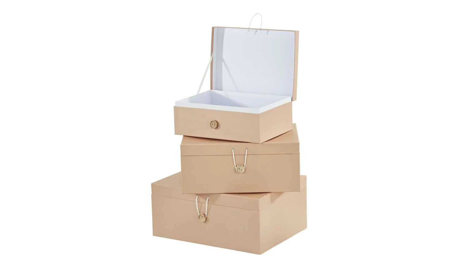Aufbewahrungsboxen, 3er-Set | Beige 4 Aufbewahrungsboxen, 3er-Set | Beige – Bild 4