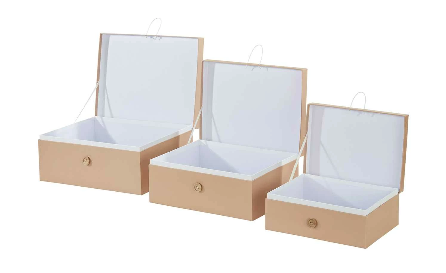 Aufbewahrungsboxen, 3er-Set | Beige 8 Aufbewahrungsboxen, 3er-Set | Beige – Bild 8