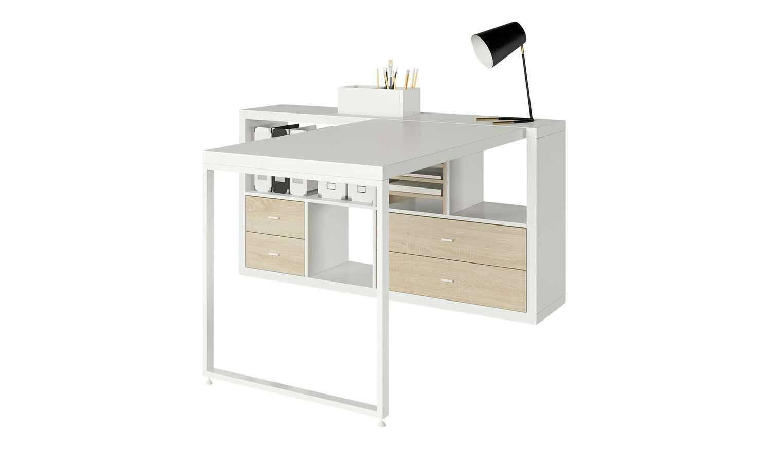 smart Raumteiler mit 4 Fächern Up2U | Weiß 4 smart Raumteiler mit 4 Fächern Up2U | Weiß – Bild 2