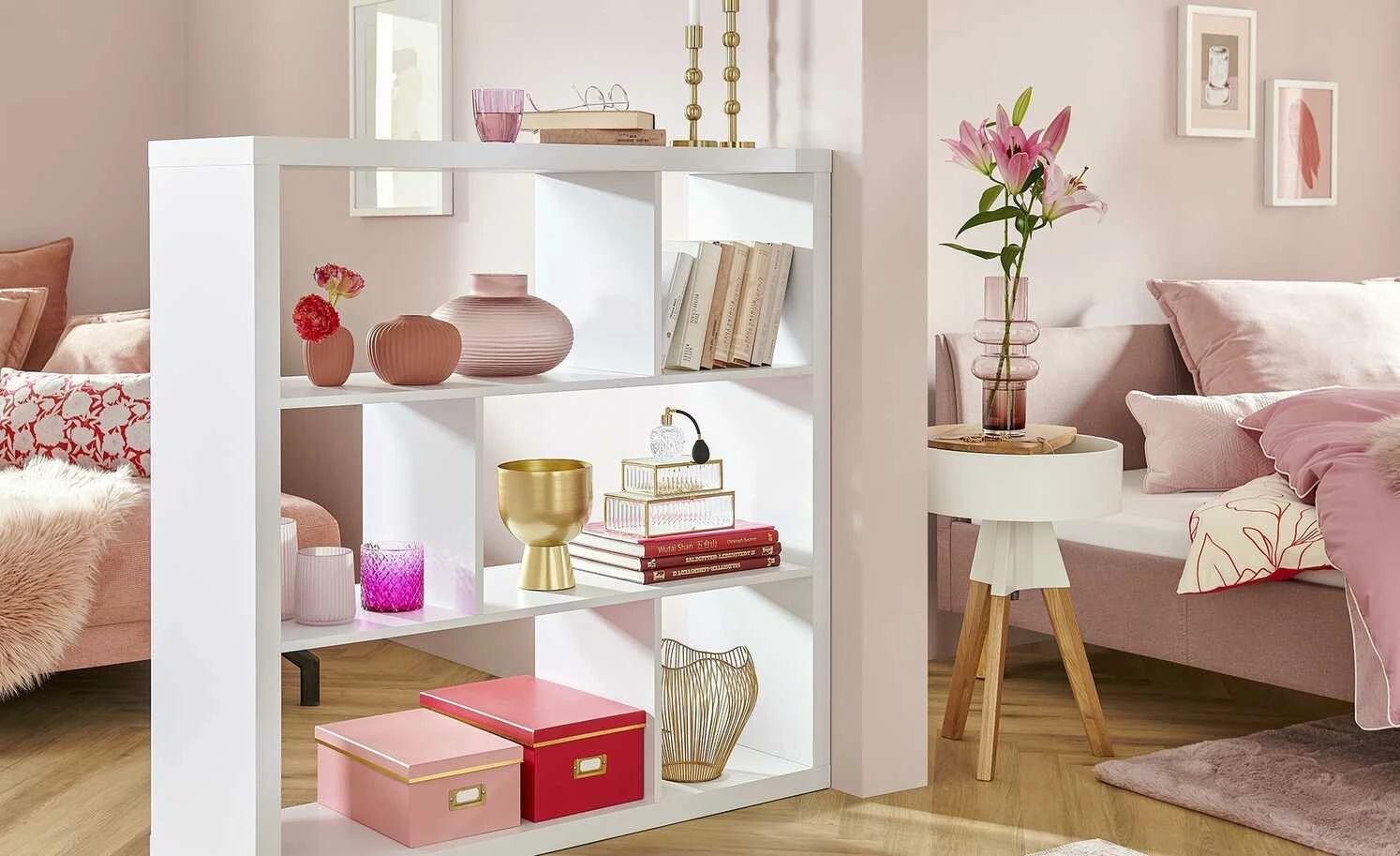 smart Raumteiler mit 6 Fächern Up2U | Weiß 4 smart Raumteiler mit 6 Fächern Up2U | Weiß – Bild 2