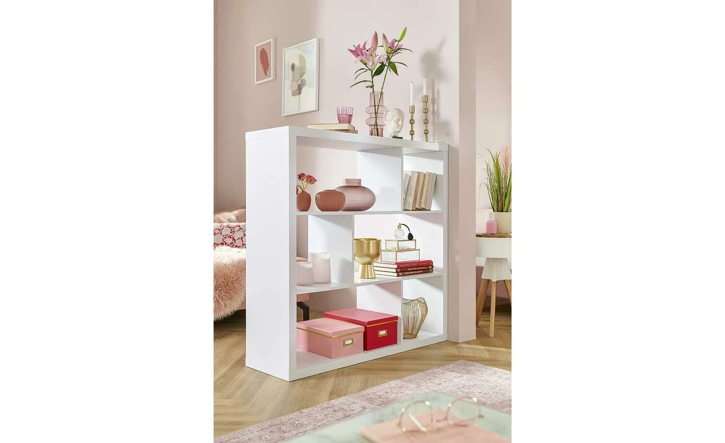 smart Raumteiler mit 6 Fächern Up2U | Weiß 3 smart Raumteiler mit 6 Fächern Up2U | Weiß