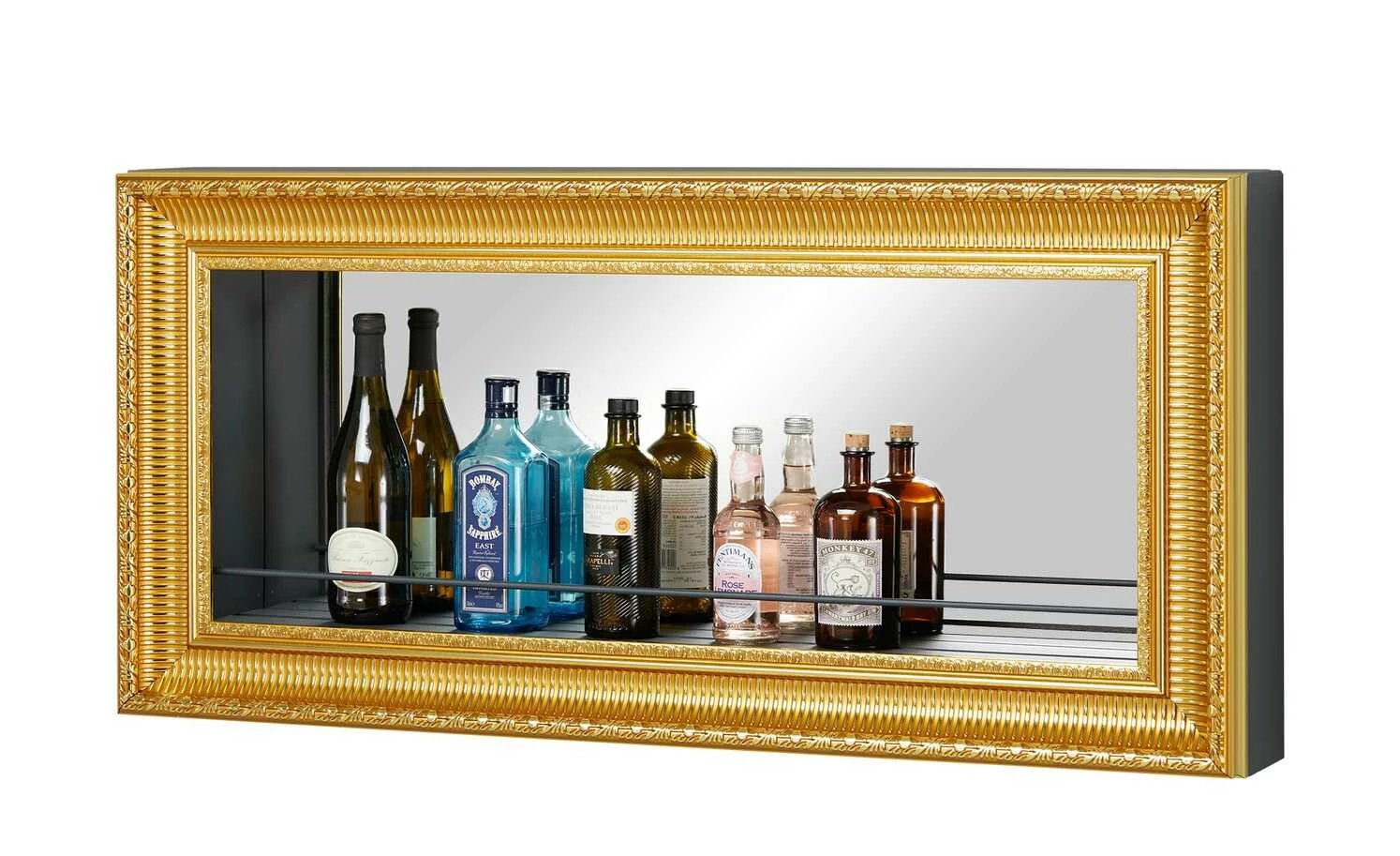 Wandregal / Barelement Carlazzo | Anthrazit / goldfarben 9 Wandregal / Barelement Carlazzo | Anthrazit / goldfarben – Bild 7