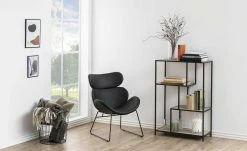 Regal Seano | Wildeiche (Nachbildung) / Schwarz