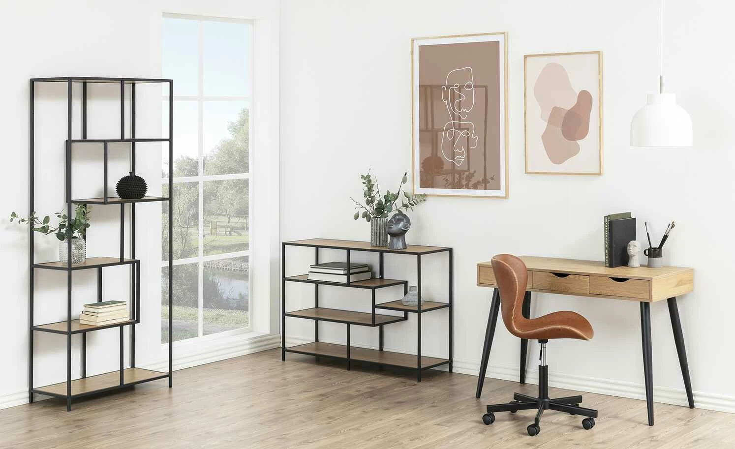 Regal Seano | Wildeiche (Nachbildung) / Schwarz 4 Regal Seano | Wildeiche (Nachbildung) / Schwarz – Bild 2