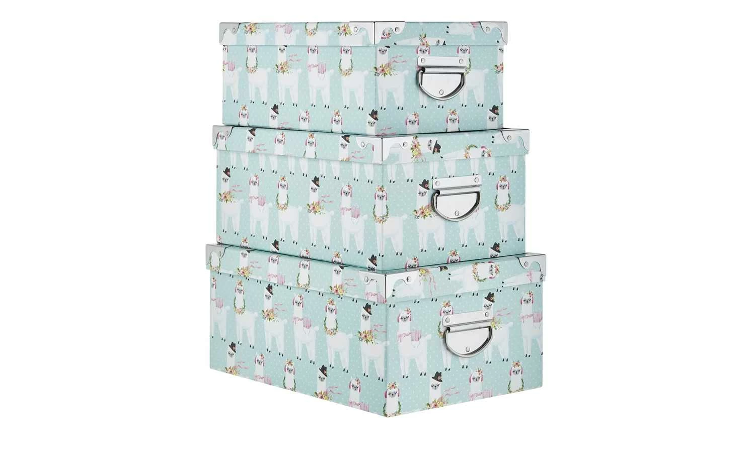 Aufbewahrungsboxen, 3er-Set Alpaka 3 Aufbewahrungsboxen, 3er-Set Alpaka