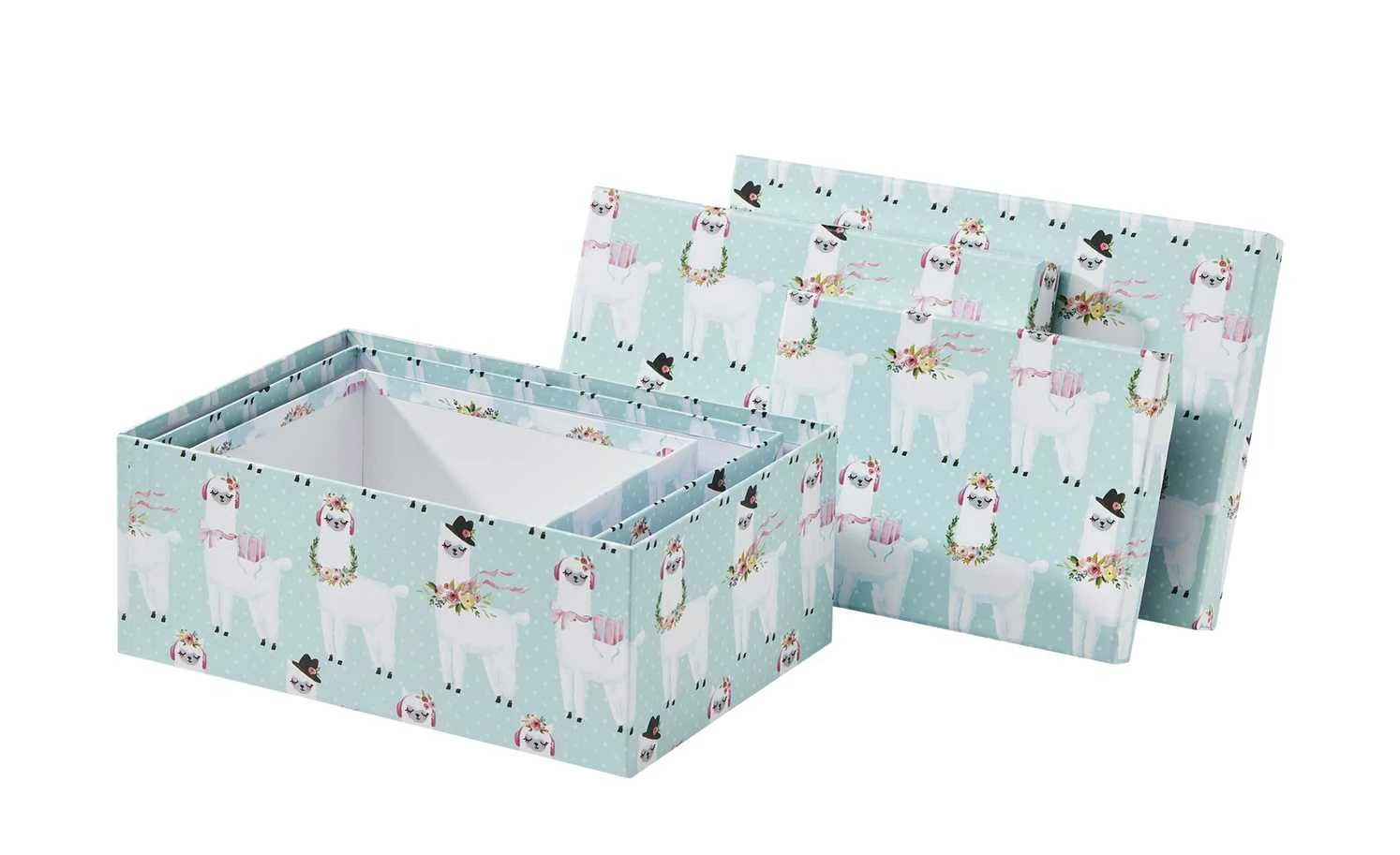 Aufbewahrungsboxen, 3er-Set Alpaka 5 Aufbewahrungsboxen, 3er-Set Alpaka – Bild 3